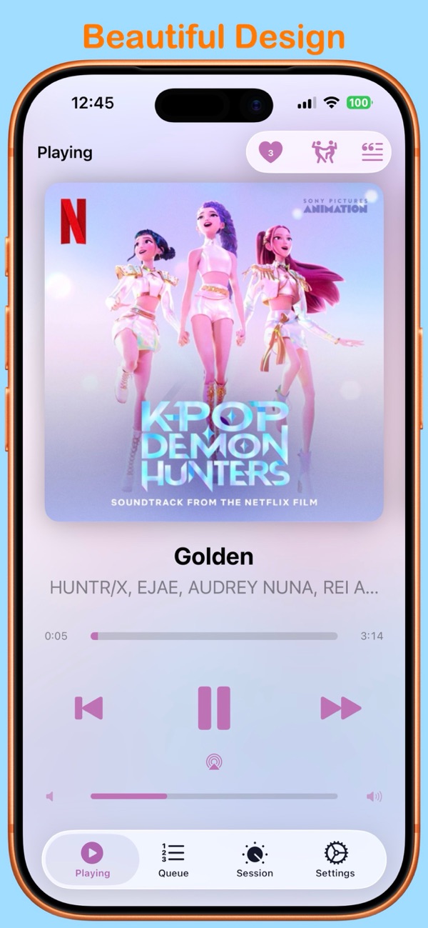 Jukebox now playing screen with beautiful design